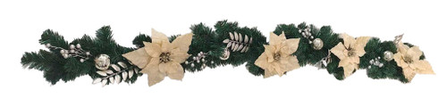 Gold Poinsettia Garland 180cm