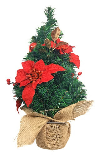 Red Gold Poinsettia Tree 60cm