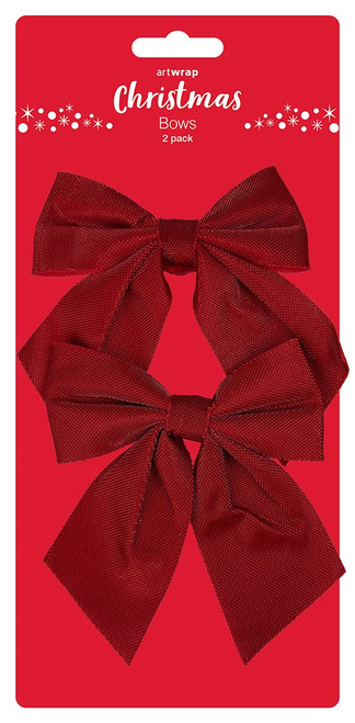 Christmas Red Bows 13cm 2 Pack