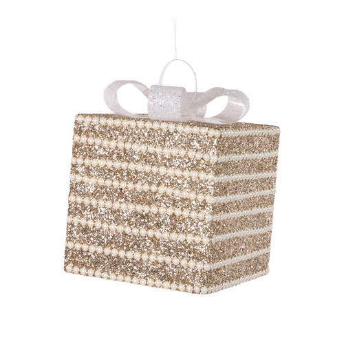 Champagne Pearl Glittered Gift Box 20cm