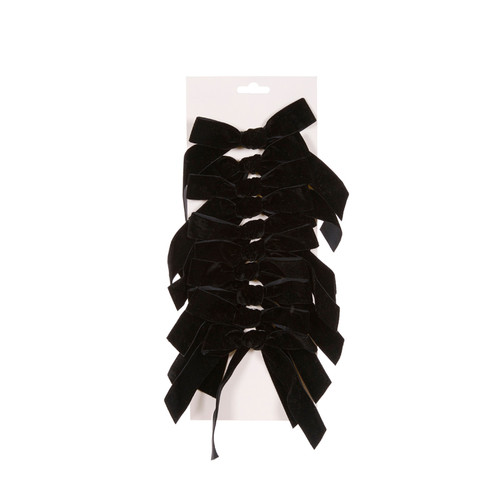 Black Velvet Bows 5cm - Set of 10