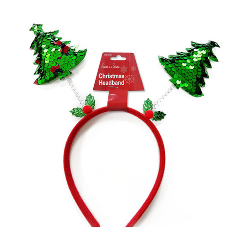 Christmas Headband Bopper Sequin Tree