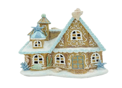 Frosted Gingerbread House Christmas Decoration 26cm