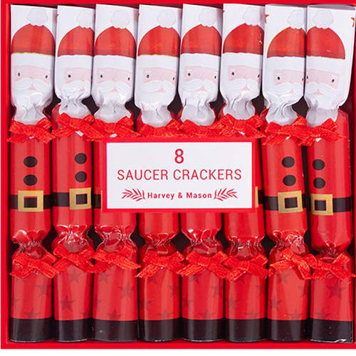 Saucer Christmas Cracker Santa OR Nutcracker 8 Pack