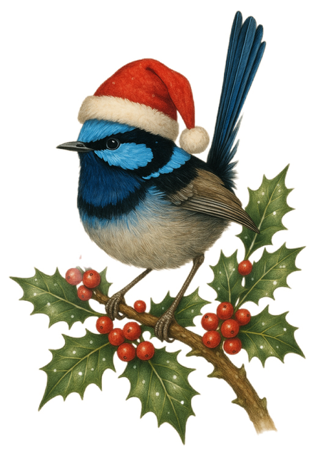 Blue Wren - Christmas Tree Ornament - 11cm