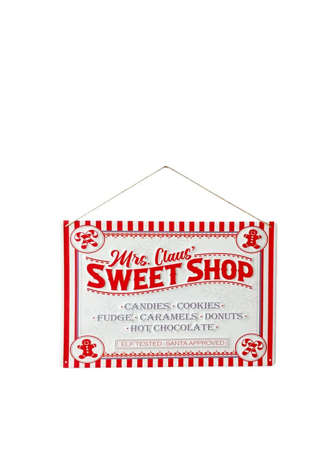 Mrs Claus Sweet Shop Metal Sign