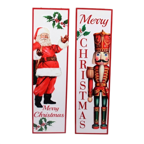 Santa or Nutcracker Metal Sign 106cm - 2ASST