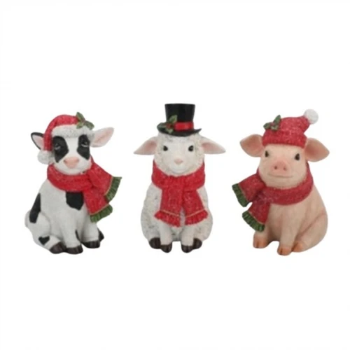 Christmas Farm Animals 11.5cm - 3Asst