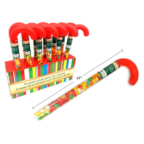 LOLLY - CANDY CANE SHAPE W/JELLYBEANS 50G PDQ