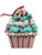 Gingerbread Cupcake Ornament - RED PINK BASE 11*6cm