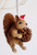 Squirrel Sitting Brown - Bristlebrush Christmas Ornament - 11-12cm