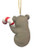 Mouse on Candy Cane - Resin Tree Ornament - 11-13cm