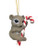 Mouse on Candy Cane - Resin Tree Ornament - 11-13cm