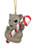 Mouse on Candy Cane - Resin Tree Ornament - 11-13cm