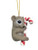 Mouse on Candy Cane - Resin Tree Ornament - 11-13cm