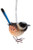 Hanging Ornament - Blue Wren 7-9cm
