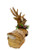 Sitting Reindeer with Antlers & Wreath - Medium 18cm