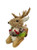 Sitting Reindeer with Antlers & Wreath - Medium 18cm