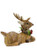 Sitting Reindeer with Antlers & Wreath - Medium 18cm