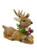 Sitting Reindeer with Antlers & Wreath - Medium 18cm