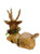 Sitting Reindeer with Antlers & Wreath - Medium 18cm