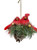 Bristlestraw Christmas Decoration - Red Robin Pair with Wreath 15cm