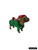 19cm Polyresin Christmas Bulldog with Santa Hat & Green Jacket - Dog Lover Gift