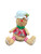 Gingerbread House - Sitting Gingerbread Girl in Red Tartan Dress 30cm x17cm