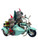 Aussie Christmas Blue Motorbike with Sidecar - 20cm