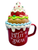 Let It Snow Candy Cupcake Mug Ornament 15cm