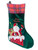 Christmas Stocking - GREEN Santa In Chimney 32cm