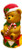Christmas Teddy - ON DRUM WITH CANDY CANE - LED 20CM