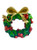 Christmas Candle Holder - WREATH AND GOLD BOW 15CM