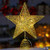 Christmas Tree Star - Wire 5 Point GOLD with Warm White LED Lights 30cm