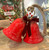 Bell - Metal Christmas Double Bell RED on Rope  - 29*22cm