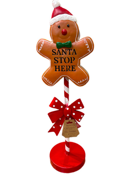 Metal Christmas Sign - GINGERBREAD MAN 53cm