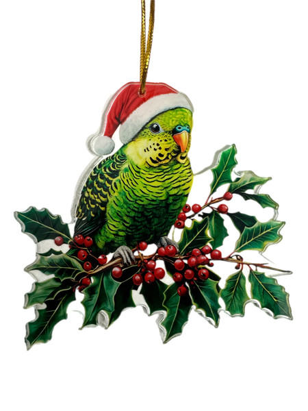 Budgie Green - Christmas Tree Ornament - 11cm