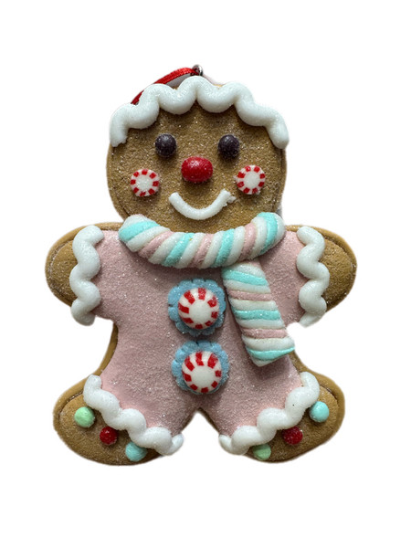 Gingerbread Man Ornament - PINK TOP 11*8cm