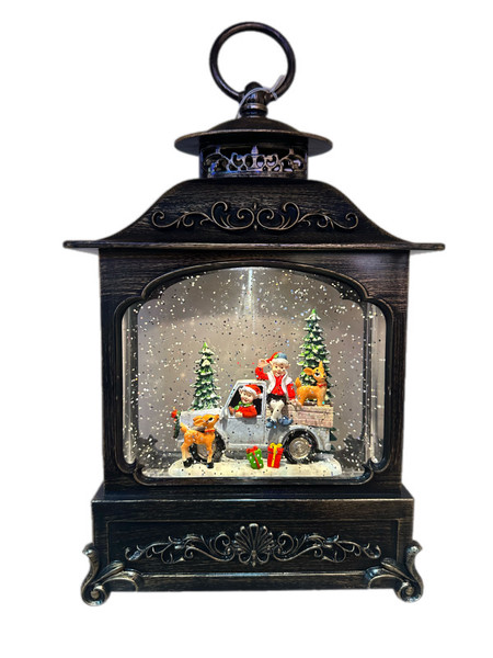 Lantern - SANTAS TRUCK with Santa Scene 23*10.5cm