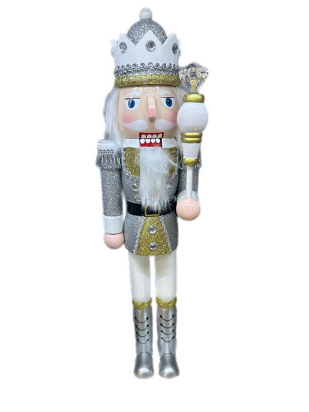 Nutcracker - SPARKLY SILVER & GOLD 38cm