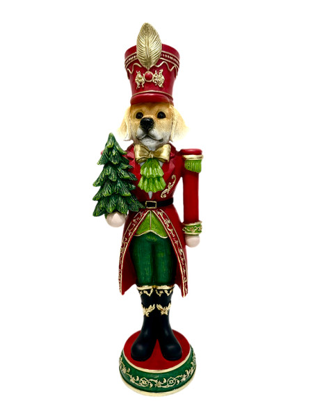 Nutcracker - Regal Dog With Christmas Tree 37*12*11cm