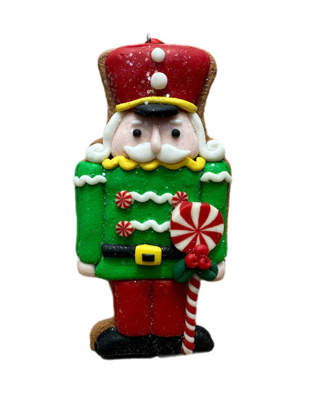 Nutcracker Christmas Ornament - GREEN TOP RED LEGS 11*6cm