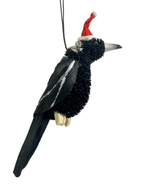 Magpie - Bristlebrush Christmas Ornament - 7-9cm