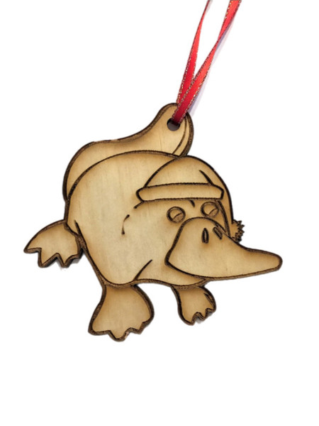 Platypus - Wooden Tree Ornament - 9-11cm