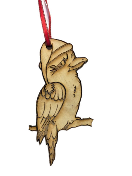 Kookaburra - Wooden Tree Ornament - 9-11cm