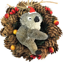 Christmas Pinecone Wreath with Koala 15cm