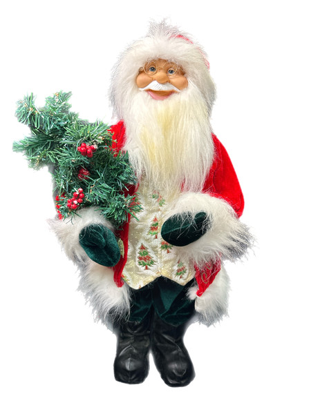 Santa - Red Velvet Jacket Green Mittens Santa 68cm x 30cm