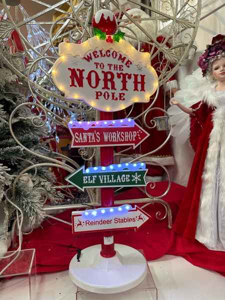 Christmas Sign - North Pole Sign LED  30x 30x95h