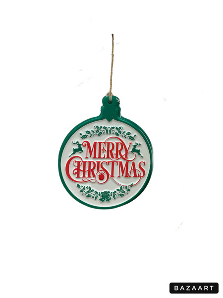 Christmas Sign - Bauble Metal Sign"Merry Christmas"