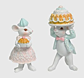 Pastels - Ginger Pink Mice 2 Piece Set- 11cm